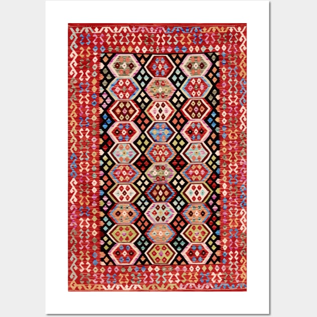 Vintage Uzbekistan Kilim Rug Wall Art by bragova